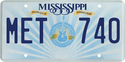 MS license plate MET740