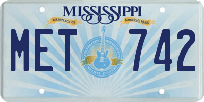 MS license plate MET742