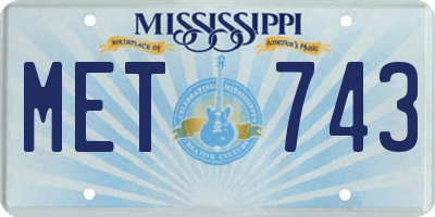 MS license plate MET743