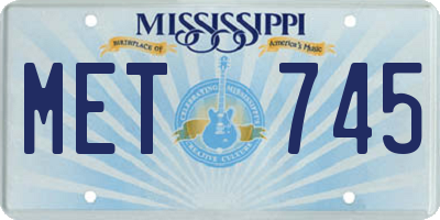MS license plate MET745