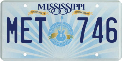 MS license plate MET746