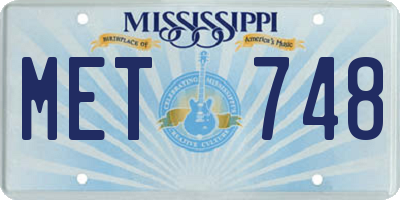 MS license plate MET748