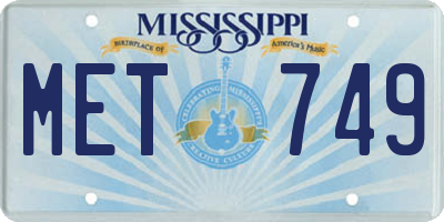 MS license plate MET749