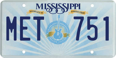 MS license plate MET751