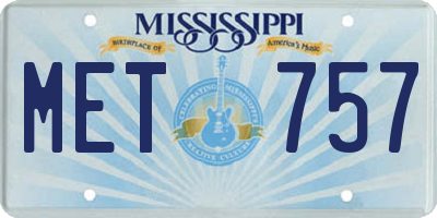 MS license plate MET757