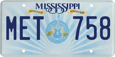 MS license plate MET758