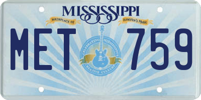 MS license plate MET759