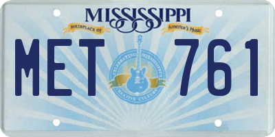 MS license plate MET761