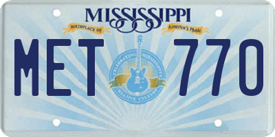 MS license plate MET770