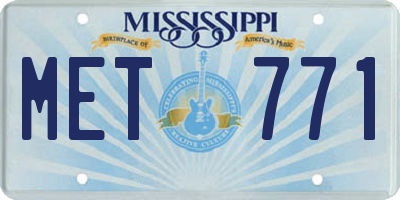 MS license plate MET771