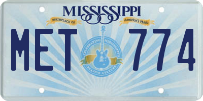 MS license plate MET774