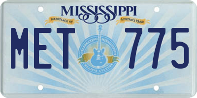 MS license plate MET775