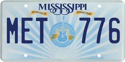 MS license plate MET776