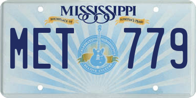 MS license plate MET779