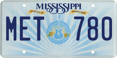 MS license plate MET780
