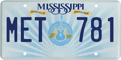 MS license plate MET781