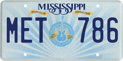 MS license plate MET786