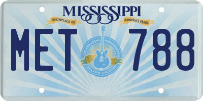 MS license plate MET788