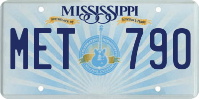 MS license plate MET790