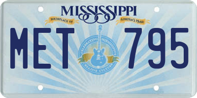 MS license plate MET795