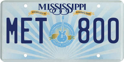 MS license plate MET800