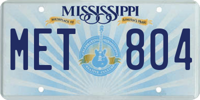 MS license plate MET804