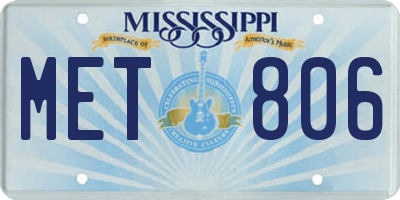MS license plate MET806