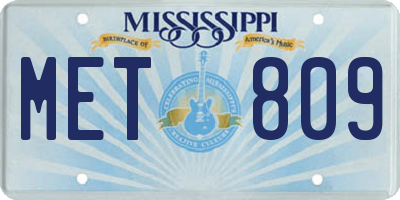 MS license plate MET809