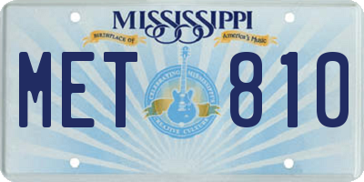 MS license plate MET810