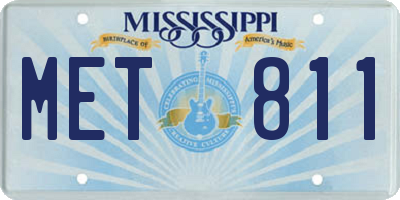 MS license plate MET811