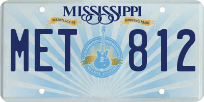 MS license plate MET812