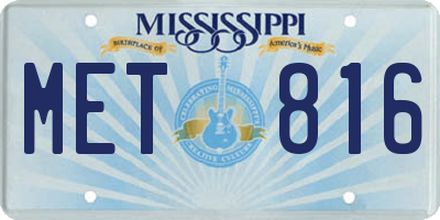 MS license plate MET816