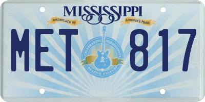 MS license plate MET817