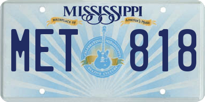 MS license plate MET818