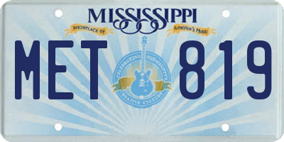 MS license plate MET819