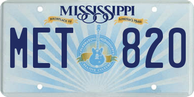 MS license plate MET820