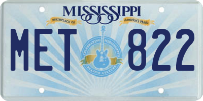 MS license plate MET822