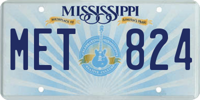 MS license plate MET824