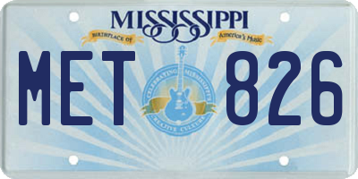 MS license plate MET826