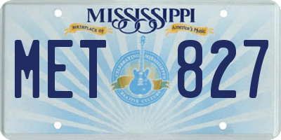 MS license plate MET827