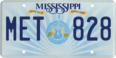 MS license plate MET828