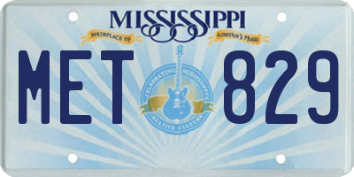 MS license plate MET829