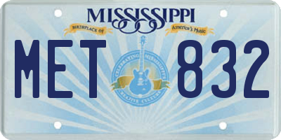MS license plate MET832