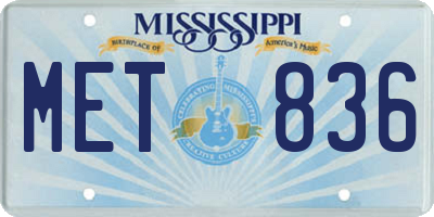 MS license plate MET836