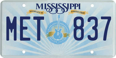 MS license plate MET837