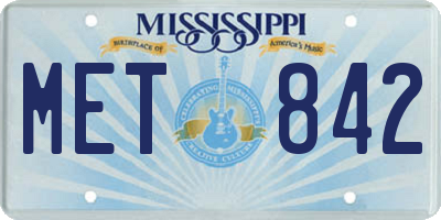 MS license plate MET842