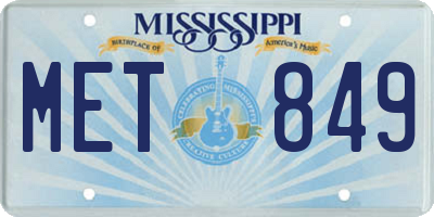 MS license plate MET849