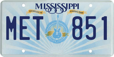 MS license plate MET851