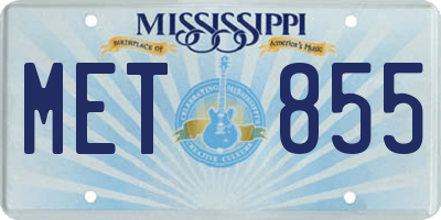 MS license plate MET855