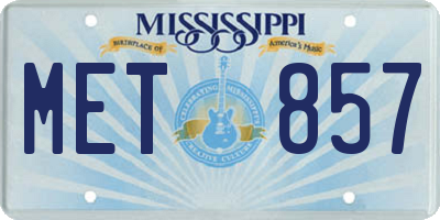 MS license plate MET857